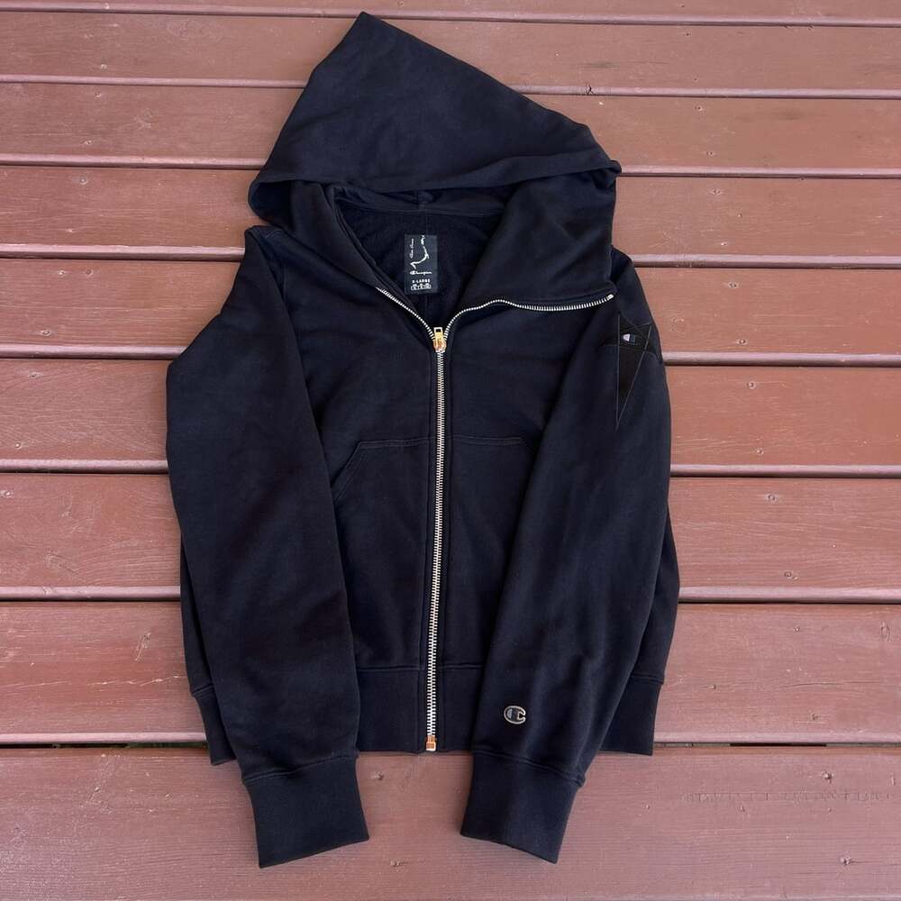 Rick Owens X Champion Black Mountain Full Zip Hoodie X-Large
